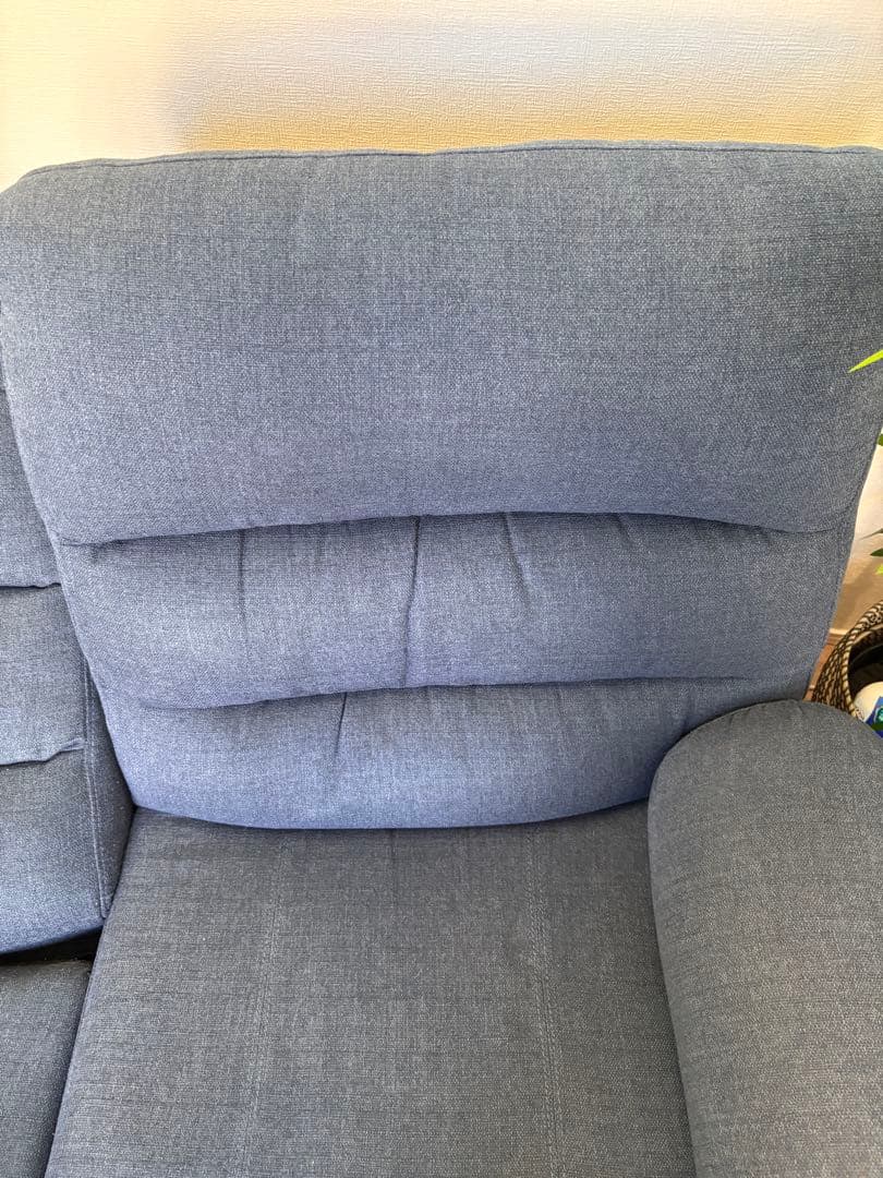 【ニトリ】2人掛け 電動リクライニングソファ Nビリーバ 布 ネイビー