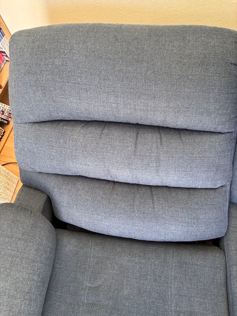 【ニトリ】2人掛け 電動リクライニングソファ Nビリーバ 布 ネイビー