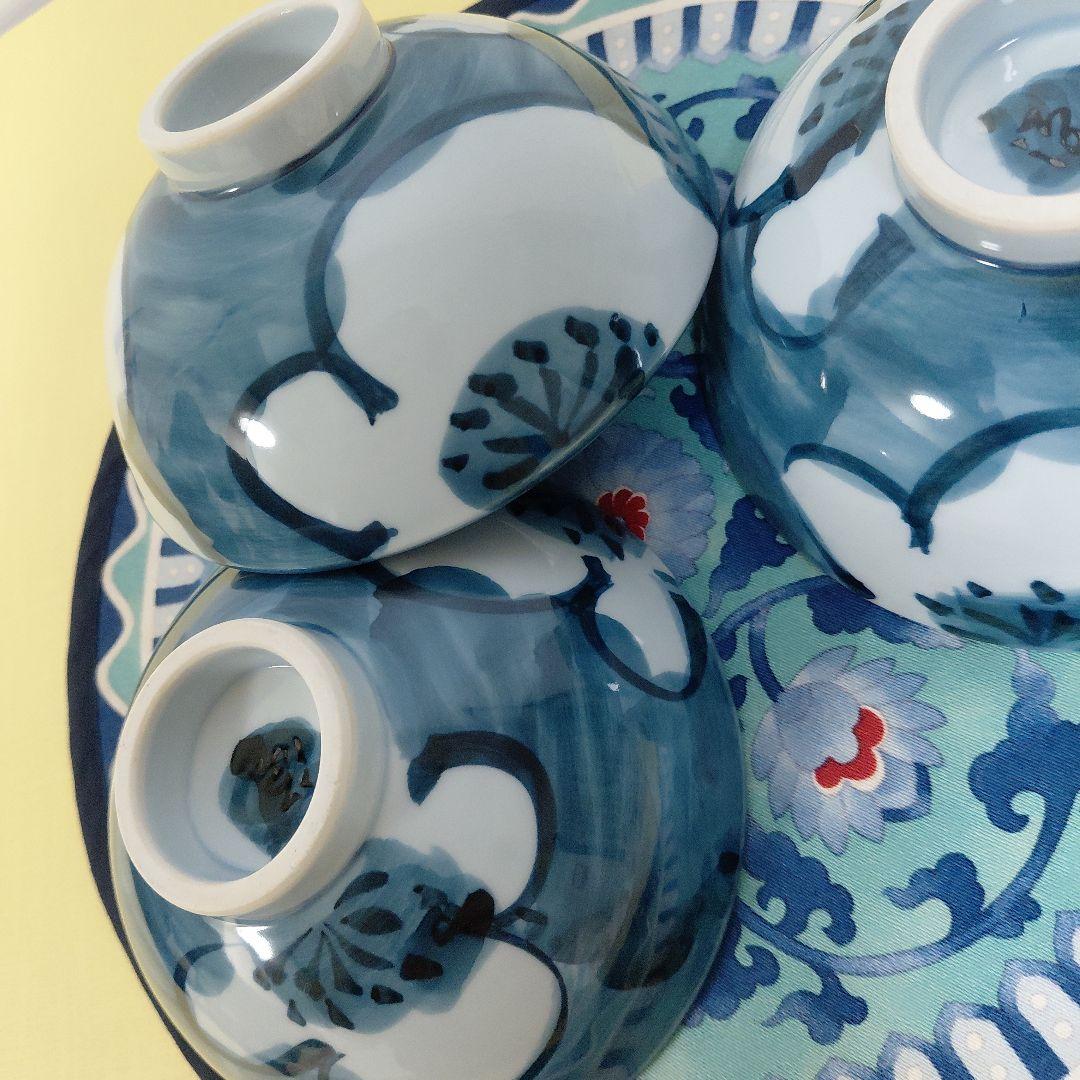 源右衛門⭐️染付梅絵 飯椀 3個組