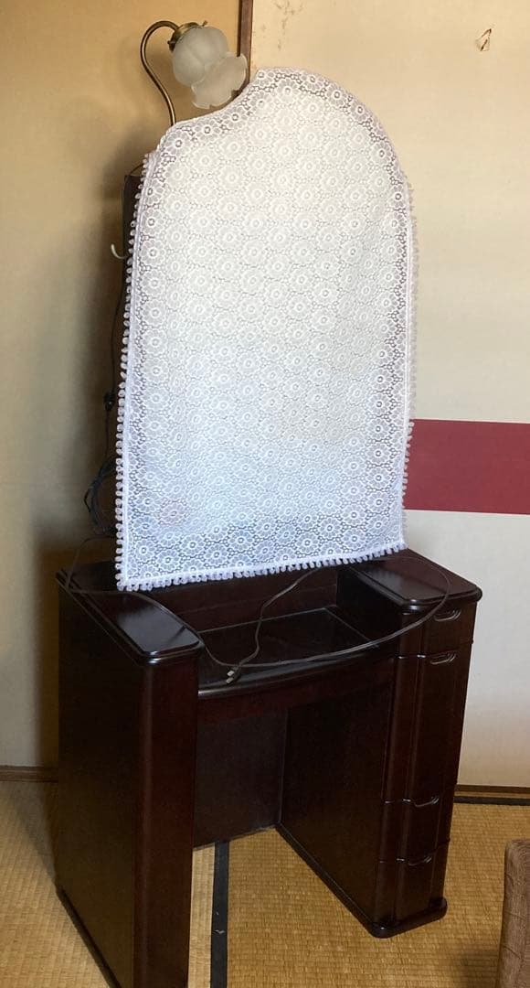 美品 ❤︎ アンティーク ドレッサー ライト付き 鏡台 収納多数 婚礼家具