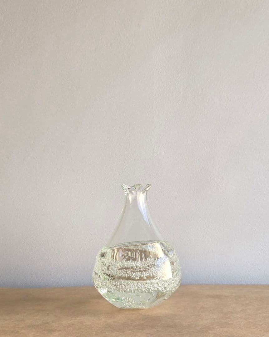 ＊新品未使用＊　泡入りガラスの一輪挿し　ガラス作家