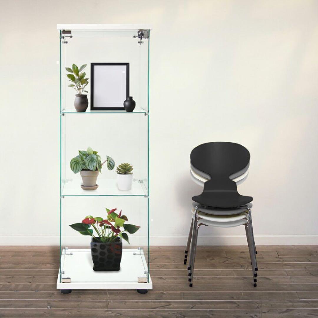 R1817新品 ガラス コレクションケース 棚フィギュアケース展示ケースブラック