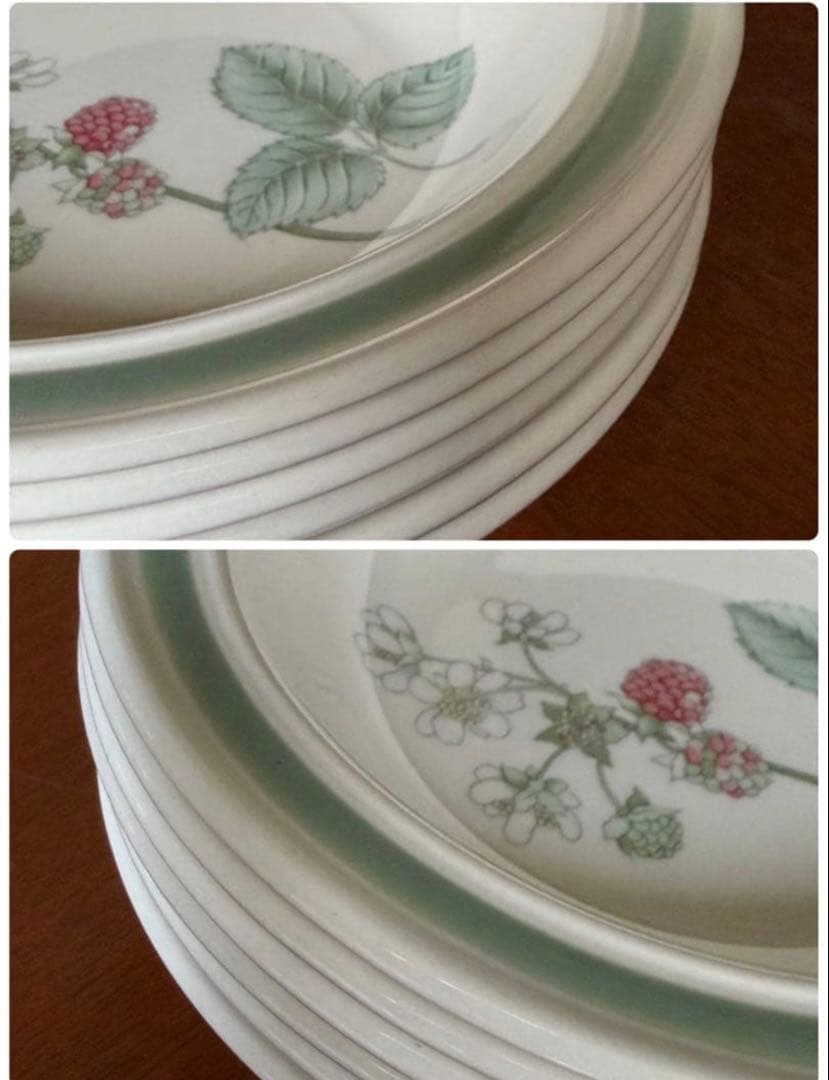 【英国ビンテージ】ウェッジウッド★ラズベリー　ケイン★フルーツソーサー　4枚