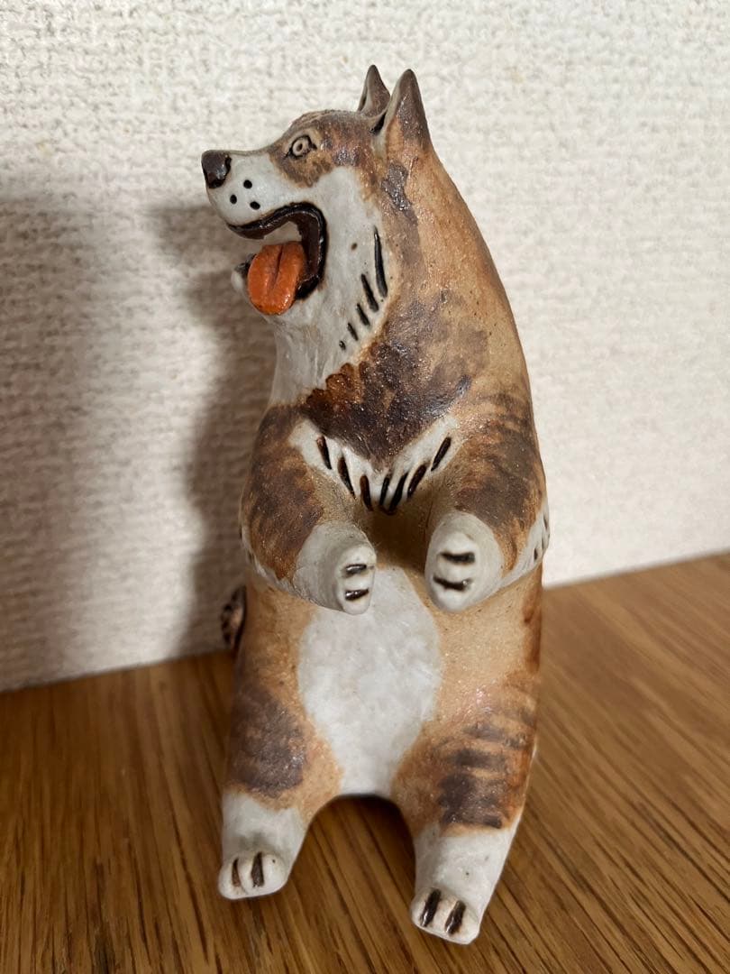 み*こ様 かとうゆみ　陶器　オオカミ