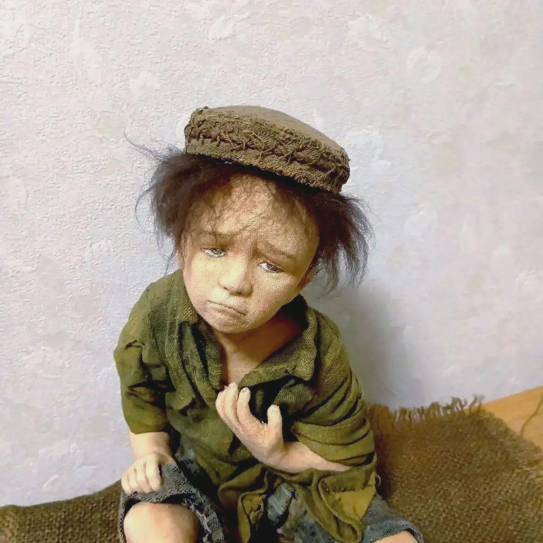 人形 「連鎖」創作人形 布貼りハンドメイド