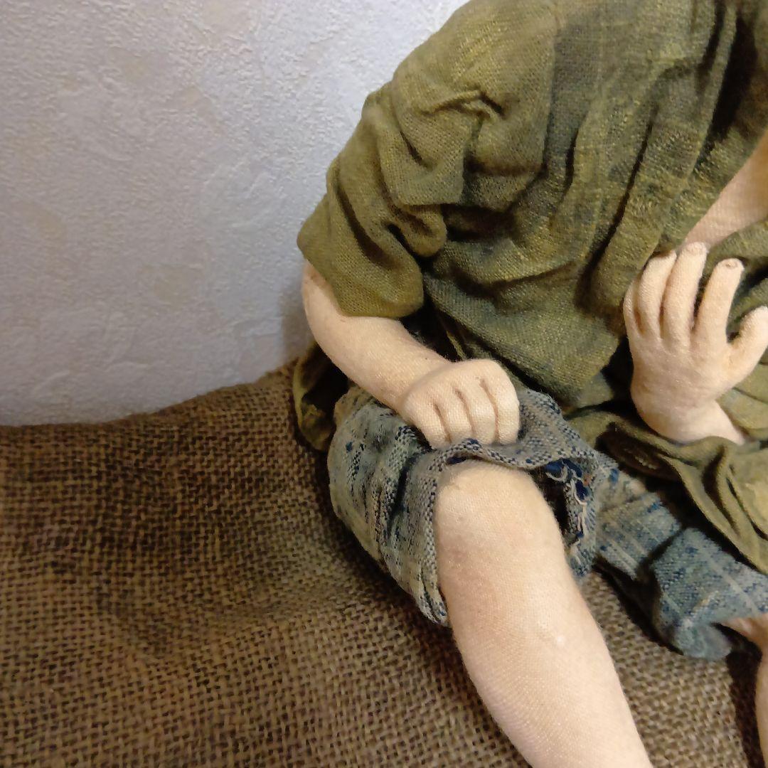 人形 「連鎖」創作人形 布貼りハンドメイド