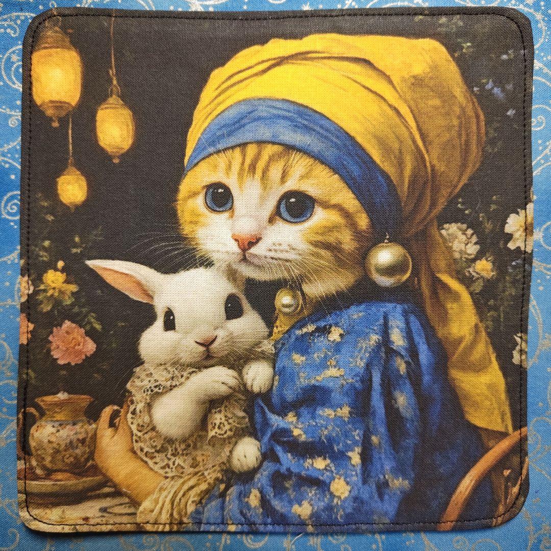 yourelia 　4重ハンカチ　ネコちゃん柄　18枚