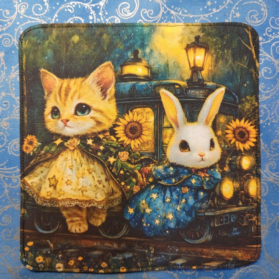 yourelia 　4重ハンカチ　ネコちゃん柄　18枚