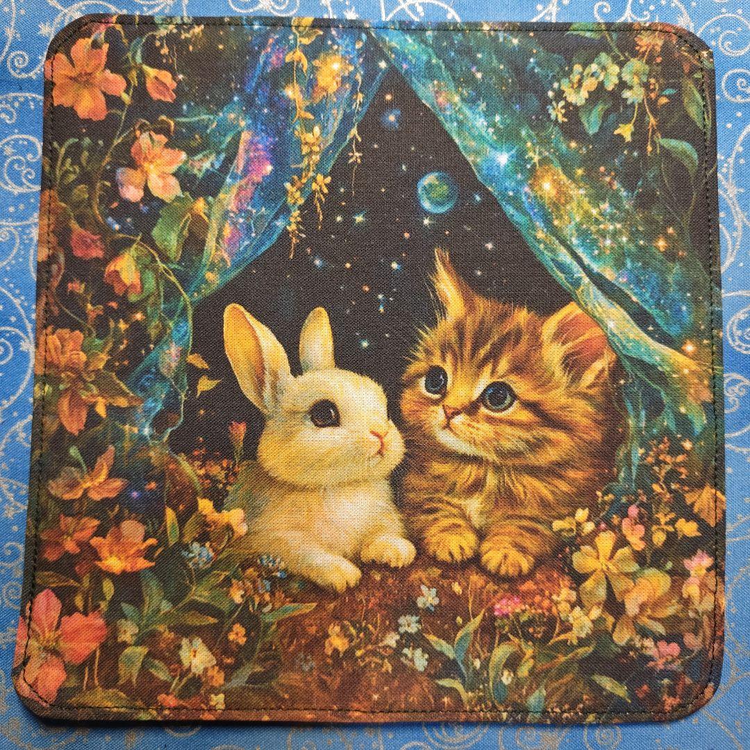 yourelia 　4重ハンカチ　ネコちゃん柄　18枚