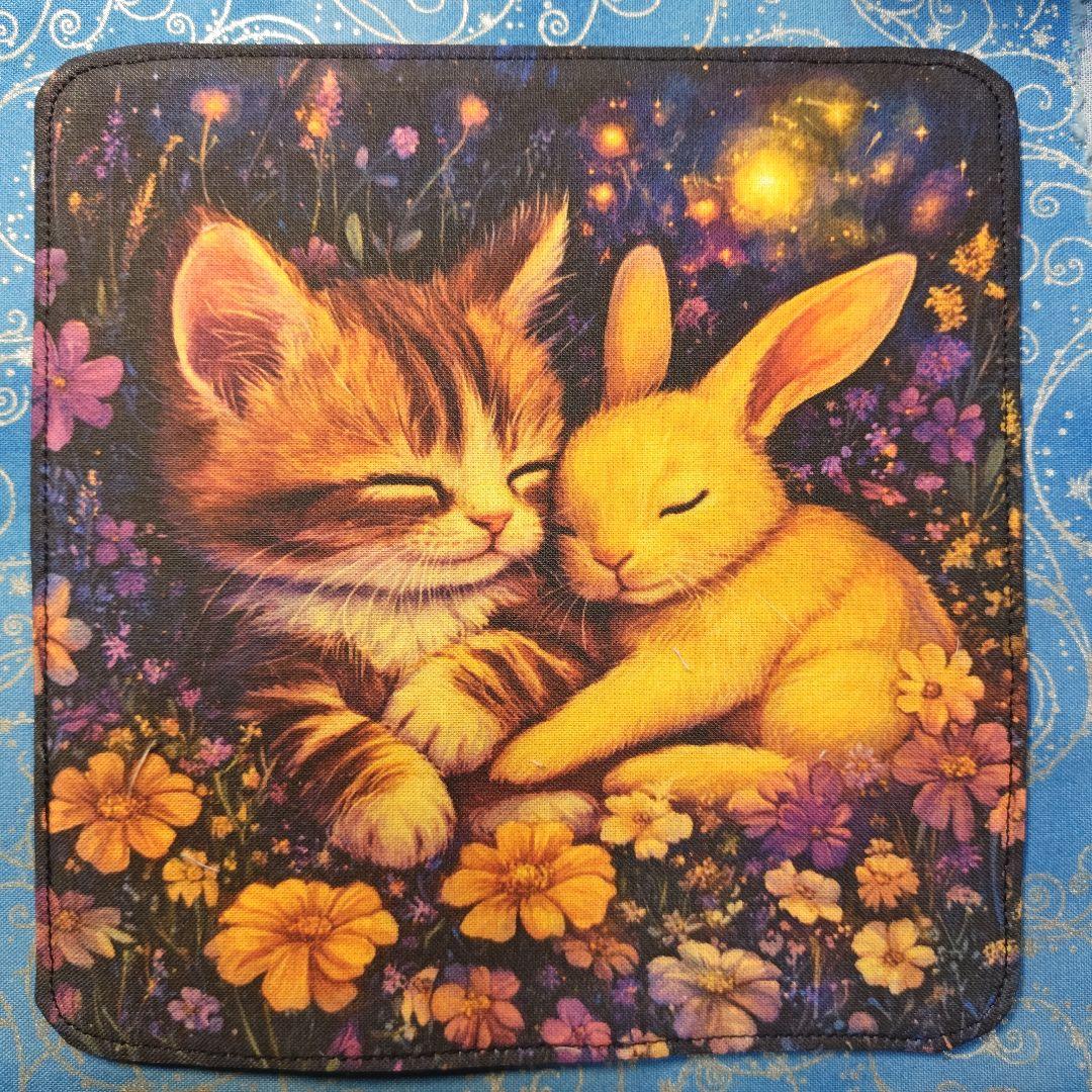 yourelia 　4重ハンカチ　ネコちゃん柄　18枚