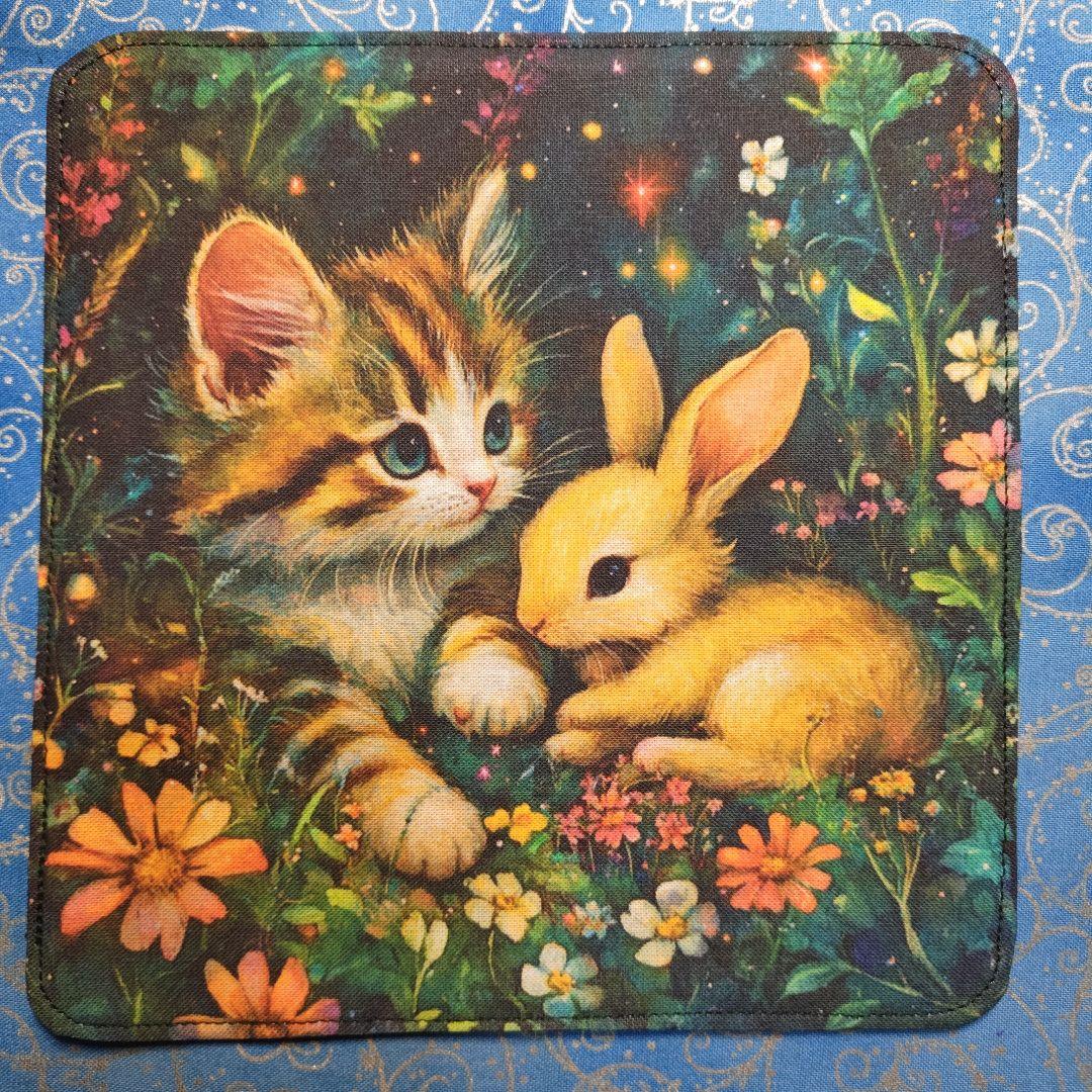 yourelia 　4重ハンカチ　ネコちゃん柄　18枚