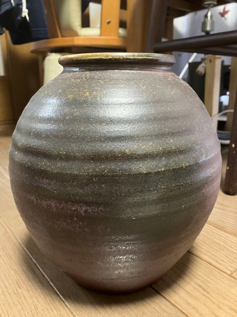 【名工】備前焼 山本千秋 壺 花器 桟切り 陶印「山千」人間国宝 山本陶秀 次男