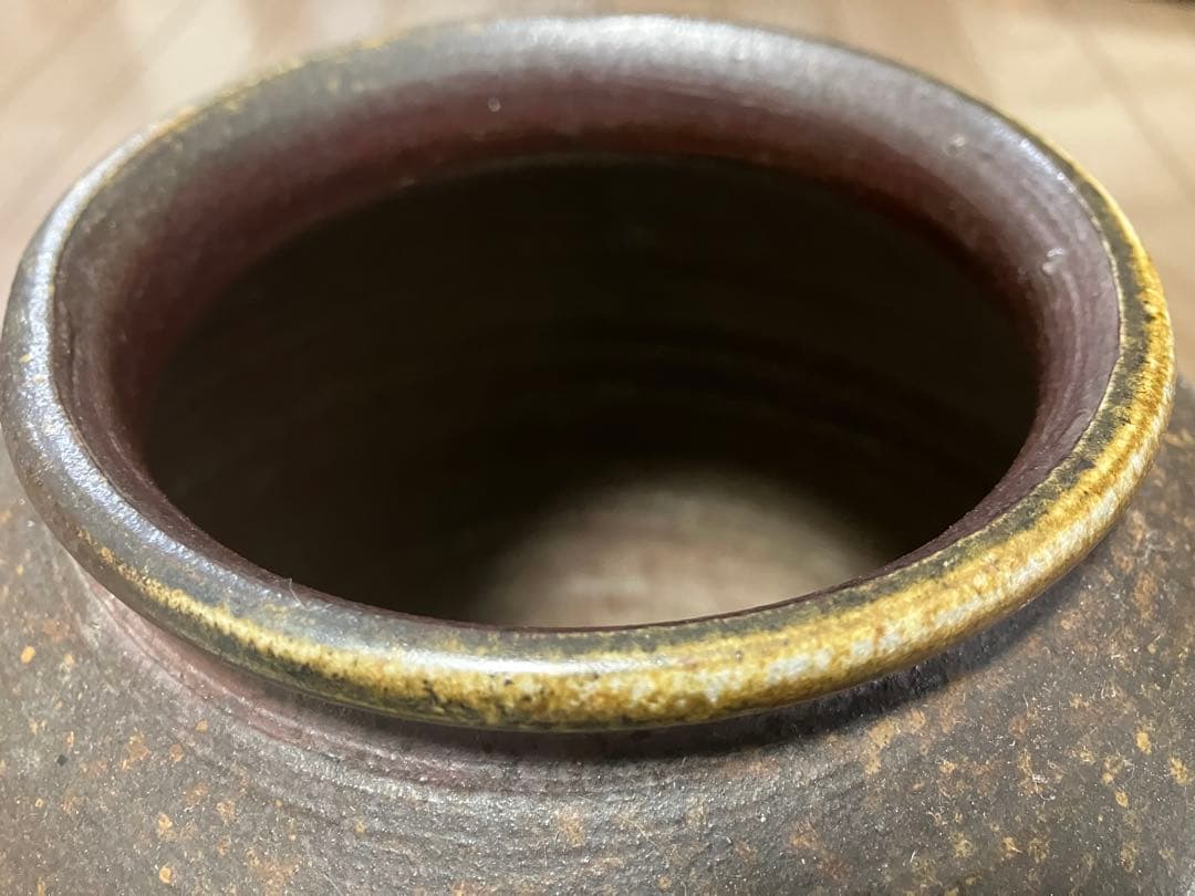 【名工】備前焼 山本千秋 壺 花器 桟切り 陶印「山千」人間国宝 山本陶秀 次男