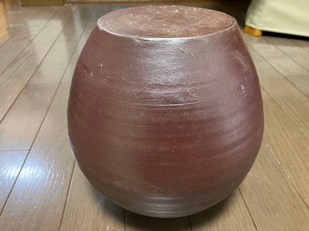 【名工】備前焼 山本千秋 壺 花器 桟切り 陶印「山千」人間国宝 山本陶秀 次男