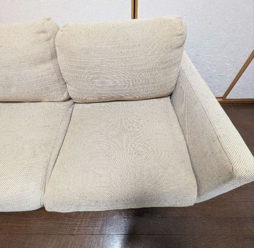 無印良品 スリムアームソファ 2.5シーター 羽根×ポケコ