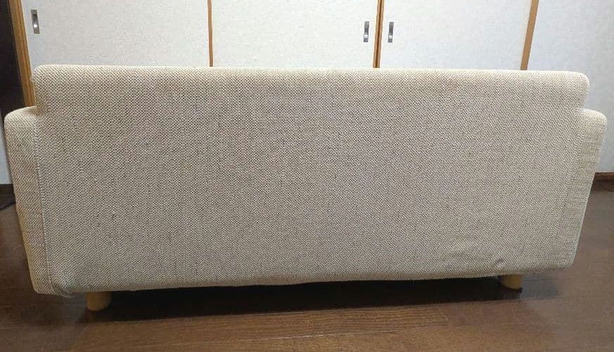 無印良品 スリムアームソファ 2.5シーター 羽根×ポケコ