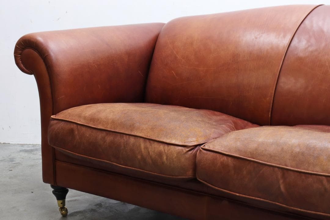 ローラアシュレイ 本革 2Pソファ モーティマ クラシカル ヴィンテージ