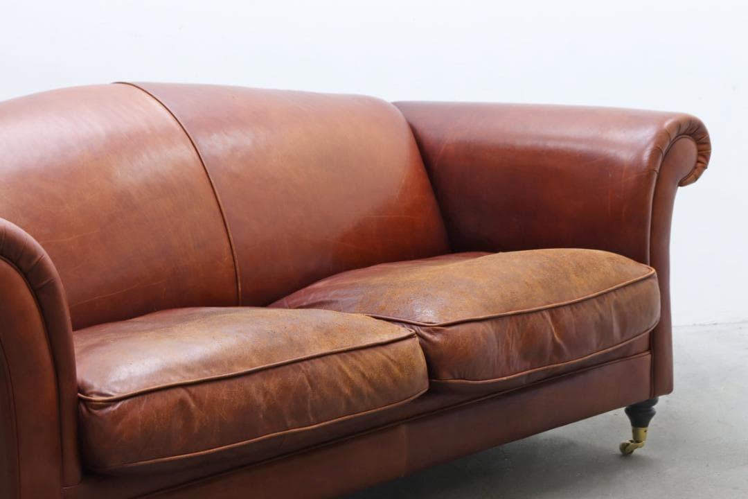 ローラアシュレイ 本革 2Pソファ モーティマ クラシカル ヴィンテージ