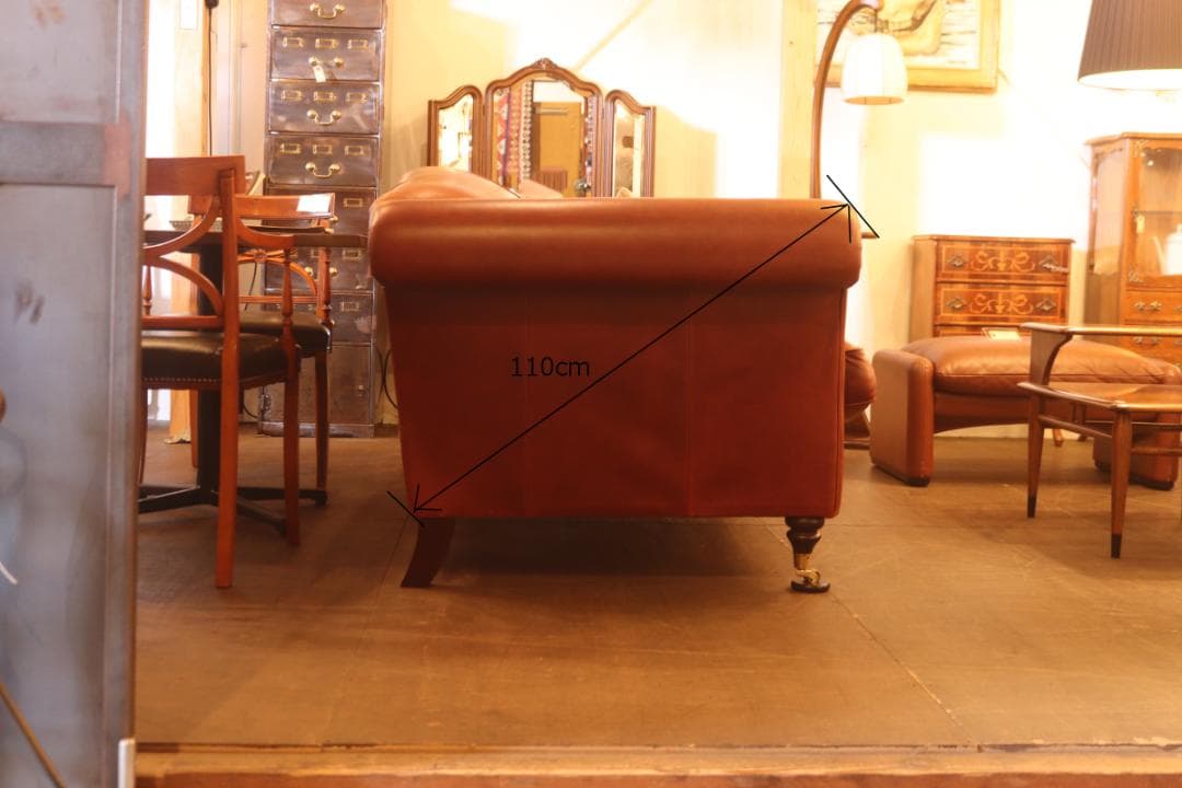 ローラアシュレイ 本革 2Pソファ モーティマ クラシカル ヴィンテージ