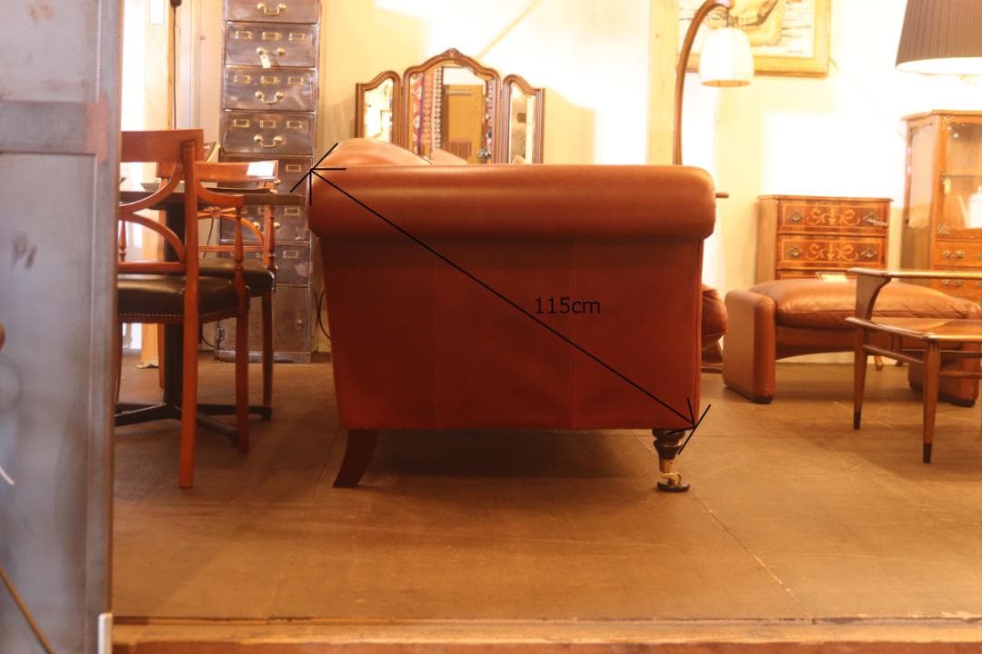 ローラアシュレイ 本革 2Pソファ モーティマ クラシカル ヴィンテージ