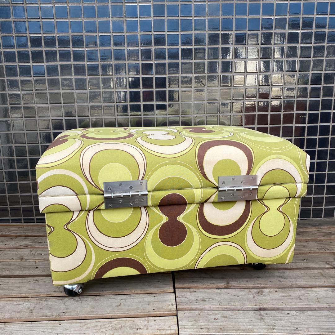 昭和レトロ 茶箱リメイクスツール ミッドセンチュリー スペースエイジ