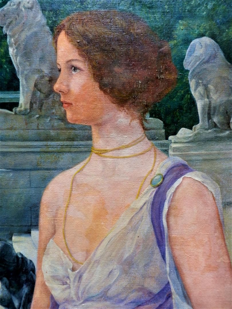 中島義行　タイトル 「夏の女」P12号1980年制作（画家31歳の時の写実絵画）