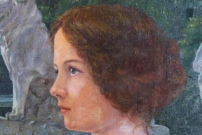 中島義行　タイトル 「夏の女」P12号1980年制作（画家31歳の時の写実絵画）