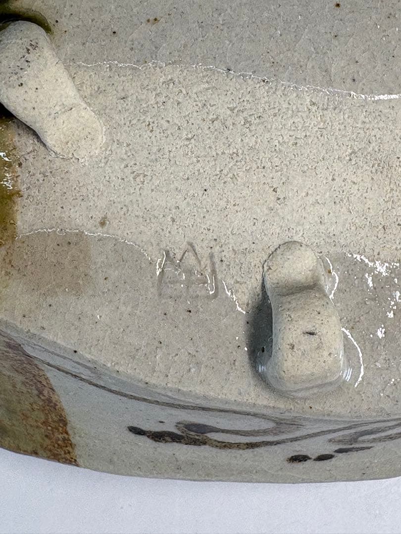 【中古品】茶道具　加藤光右衛門造　織部舟形向付　五客