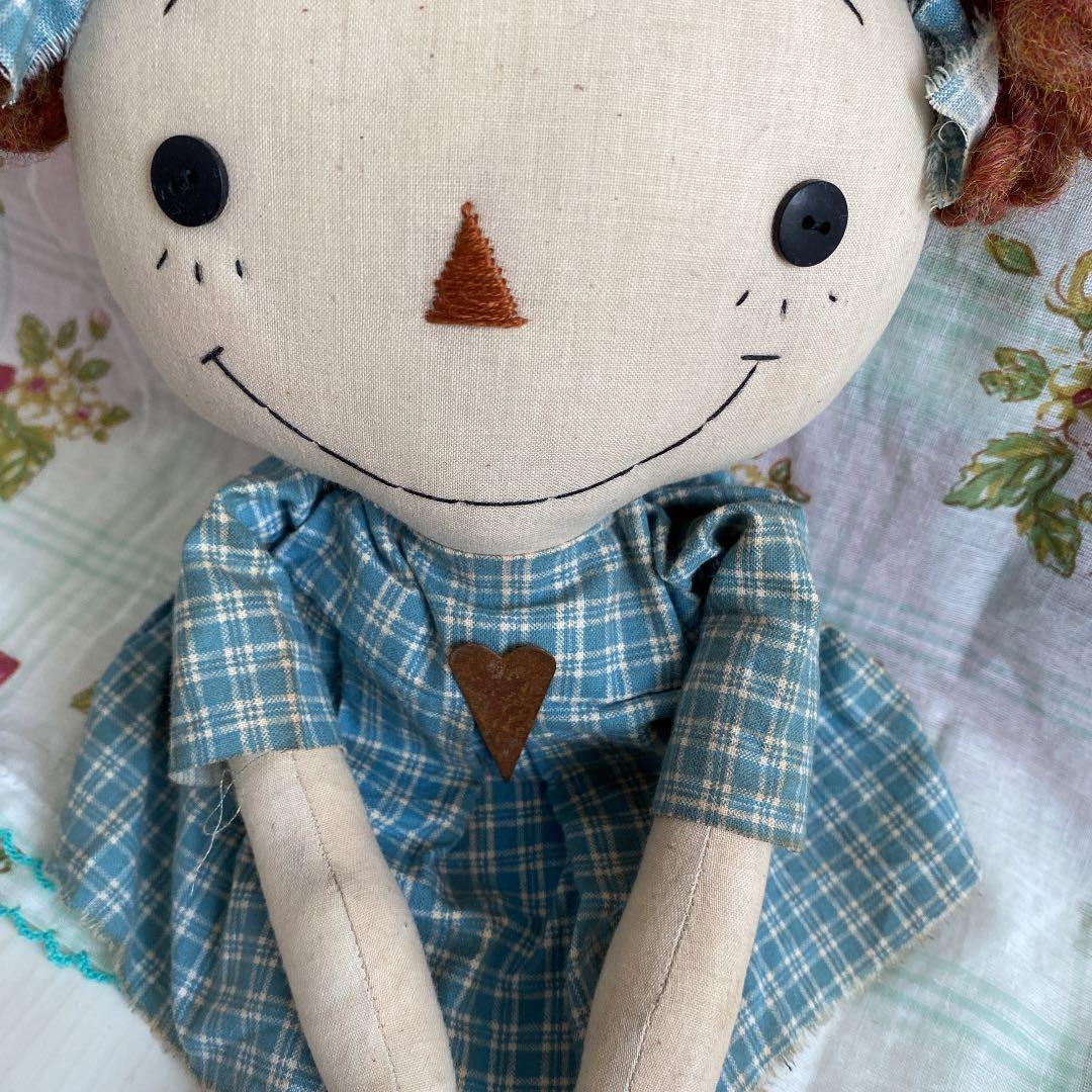 カントリードール　アニーちゃん　手作り　チェック柄　貴重　カントリー雑貨