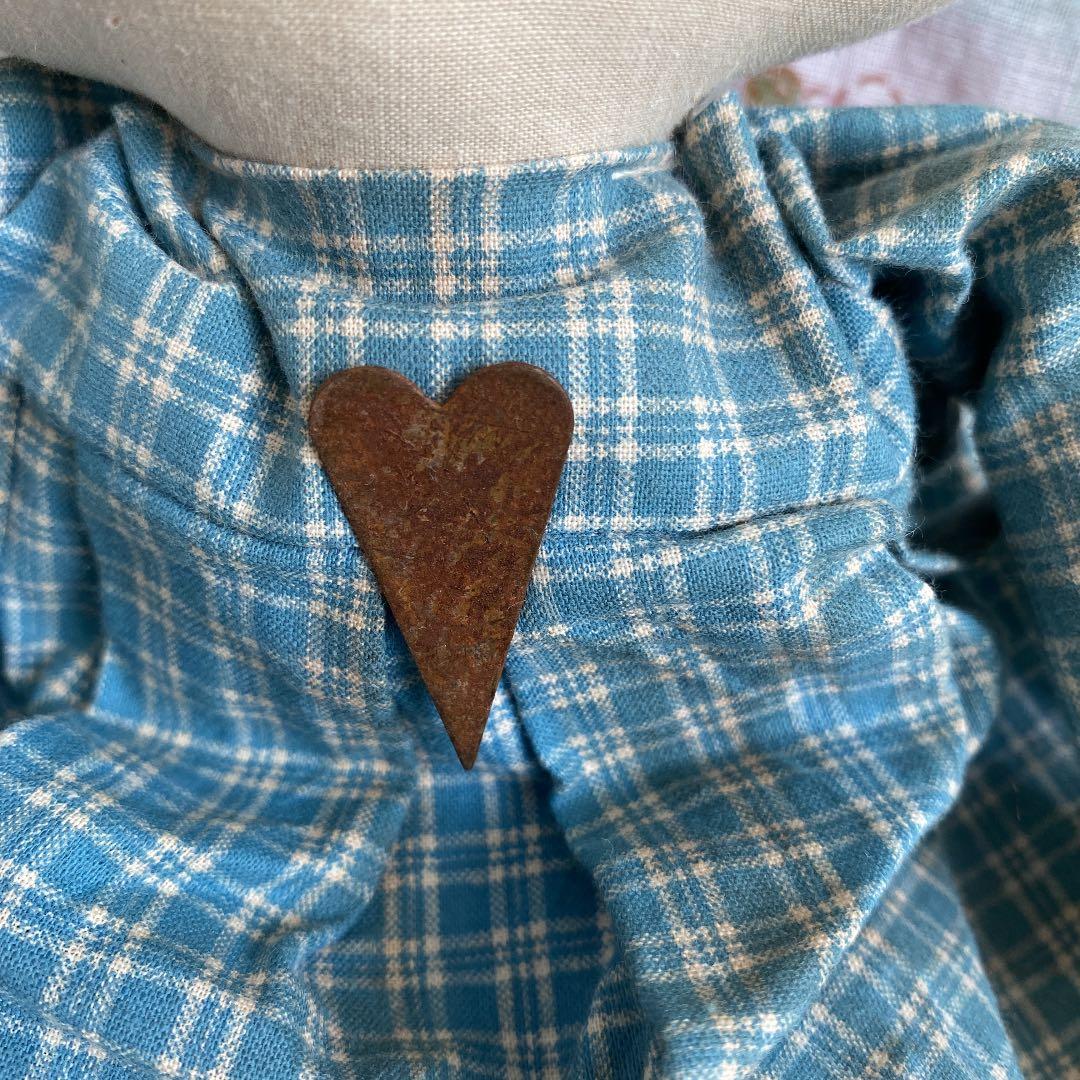 カントリードール　アニーちゃん　手作り　チェック柄　貴重　カントリー雑貨