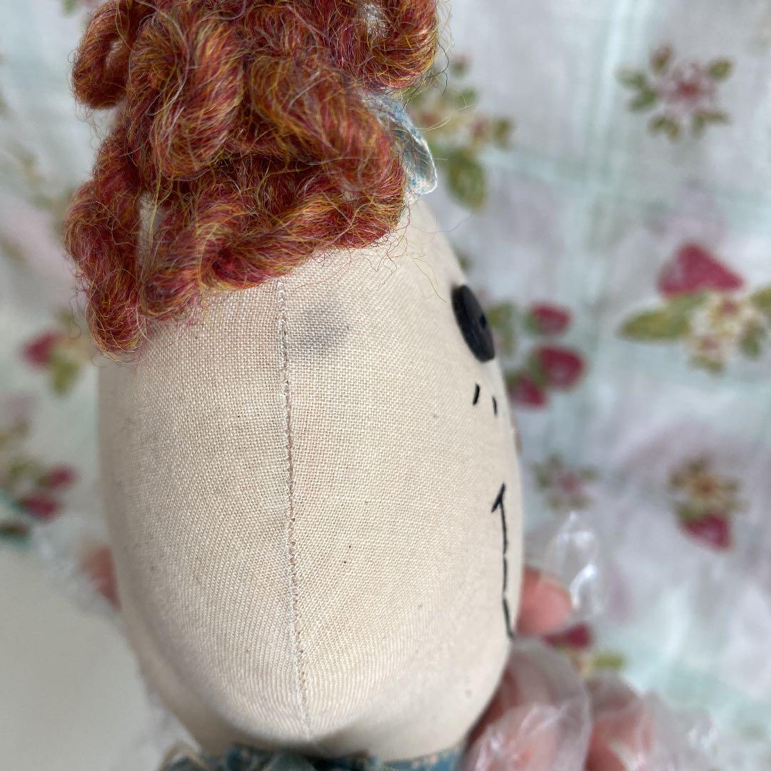 カントリードール　アニーちゃん　手作り　チェック柄　貴重　カントリー雑貨