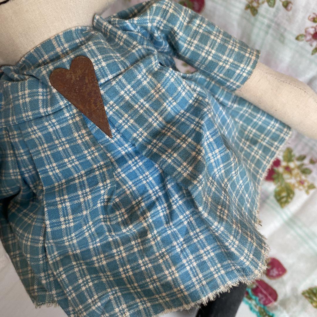 カントリードール　アニーちゃん　手作り　チェック柄　貴重　カントリー雑貨