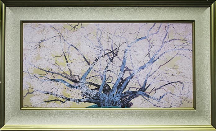 中島千波 【素桜神社の神代櫻】 岩絵具方式複製画