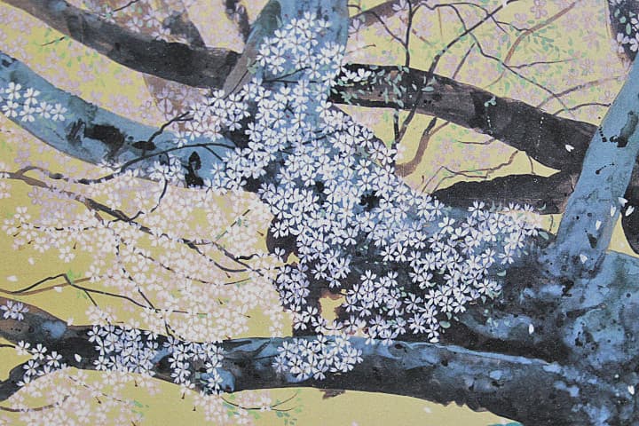 中島千波 【素桜神社の神代櫻】 岩絵具方式複製画