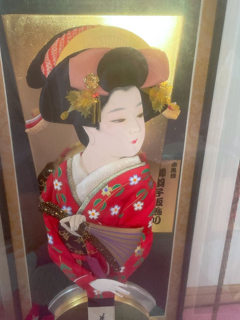 羽子板　羽子板飾り　正月飾り　本黒檀