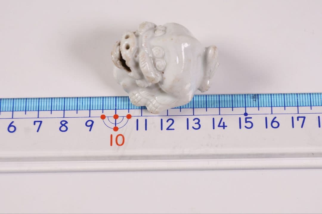 時代 堤物 陶製 獅子 根付 【MA863】