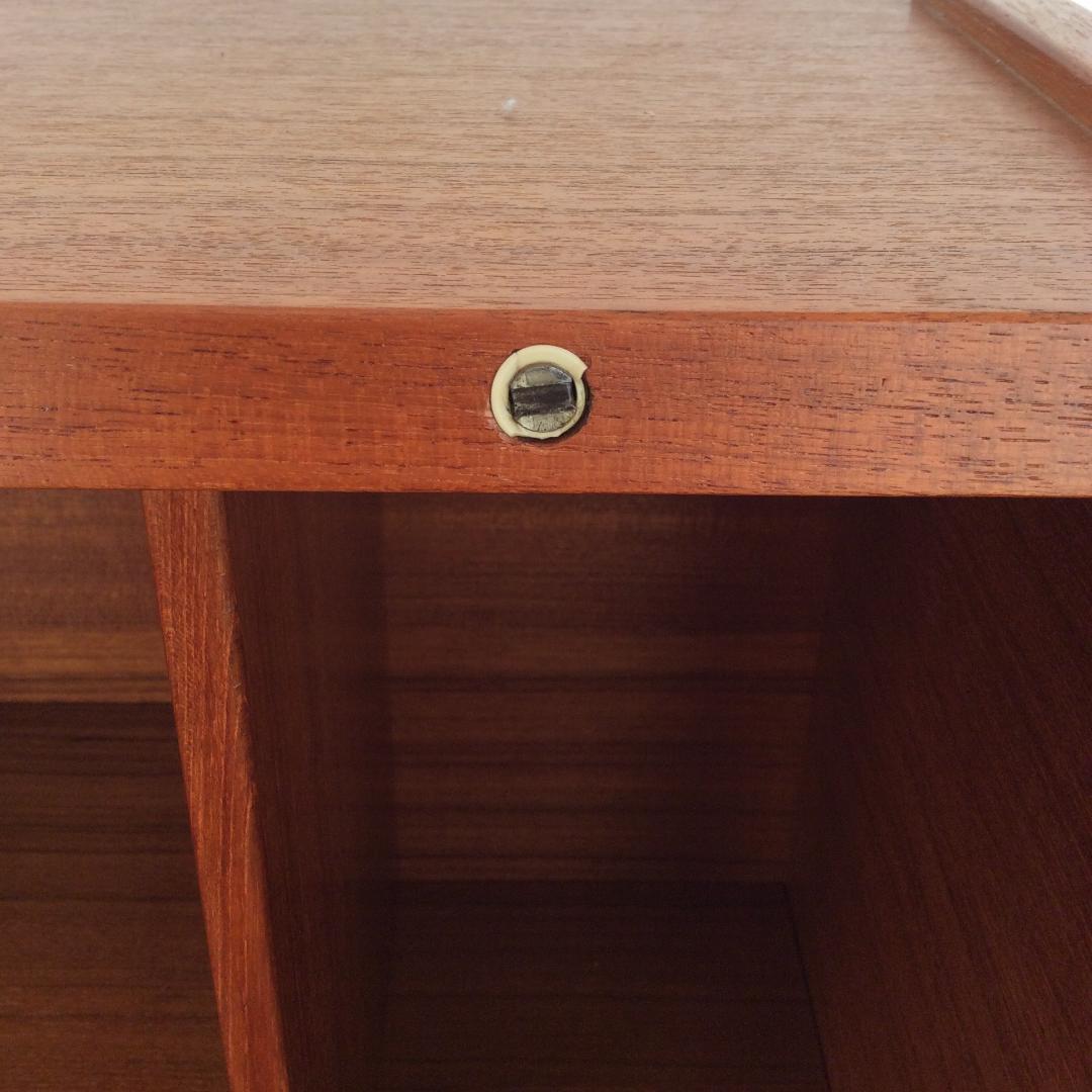 ライティングビューロー W90 マグネット式扉 引出し２ヵ所 ブラウン系