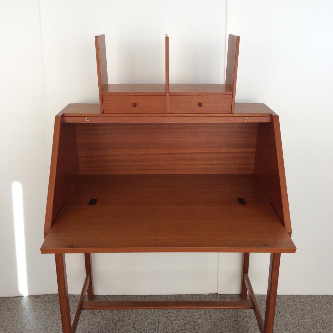 ライティングビューロー W90 マグネット式扉 引出し２ヵ所 ブラウン系