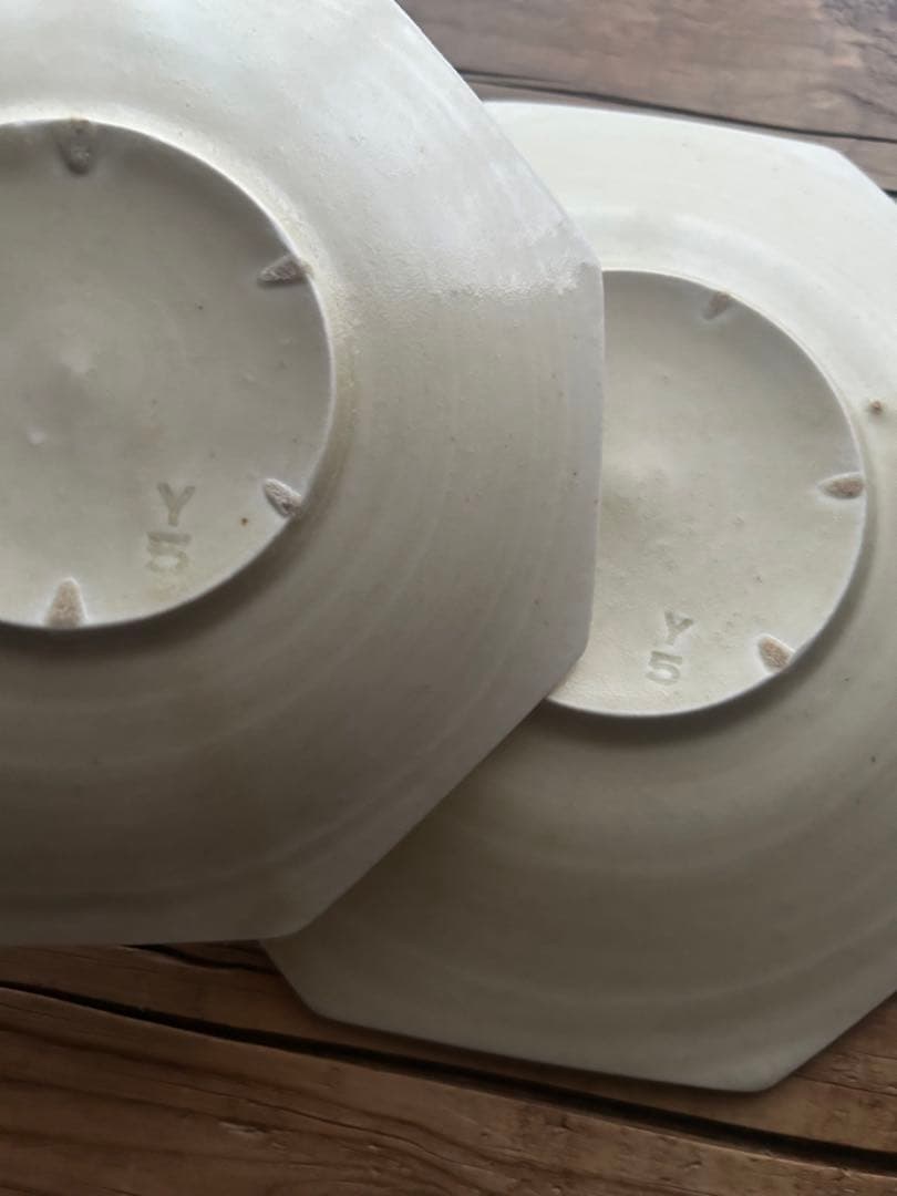 値下げ！岡田直人　八角皿　灰釉　大小2枚セット