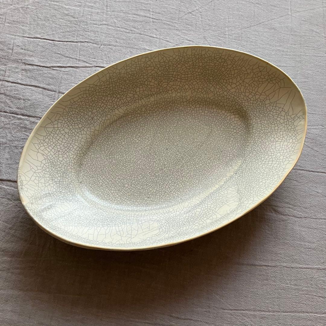 【新品未使用】安福由美子　黒錆 貫入　リム皿　2枚セット