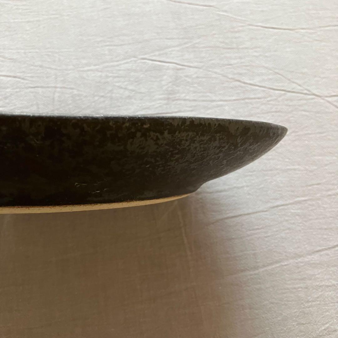 【新品未使用】安福由美子　黒錆 貫入　リム皿　2枚セット