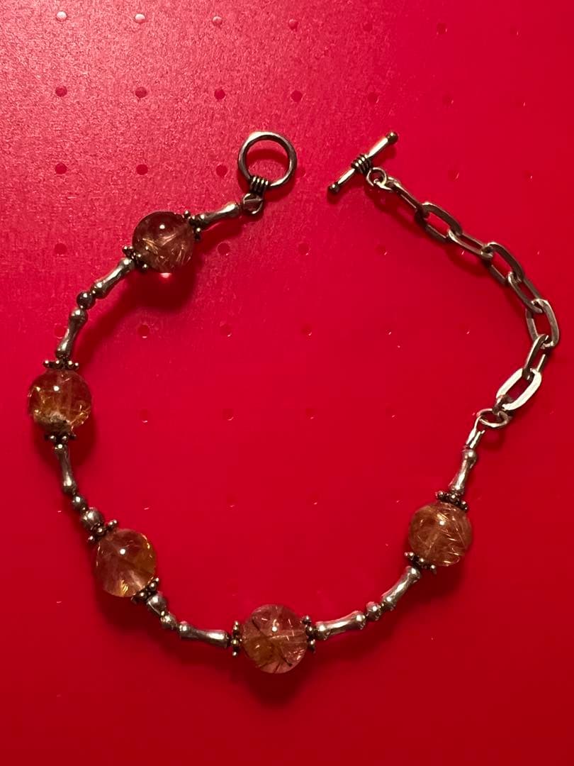 10mm球 ルチルクォーツsilver925 ブレスレット