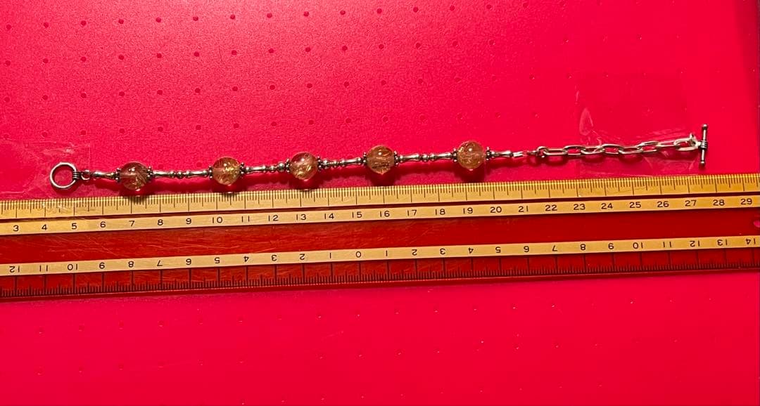 10mm球 ルチルクォーツsilver925 ブレスレット