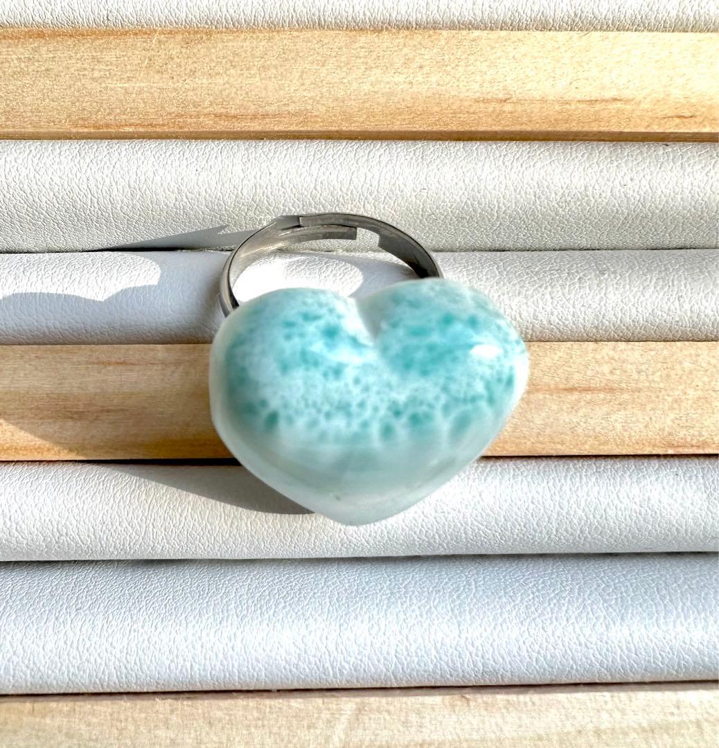 サージカルステンレス  ラリマー　フリーサイズリング　⑶