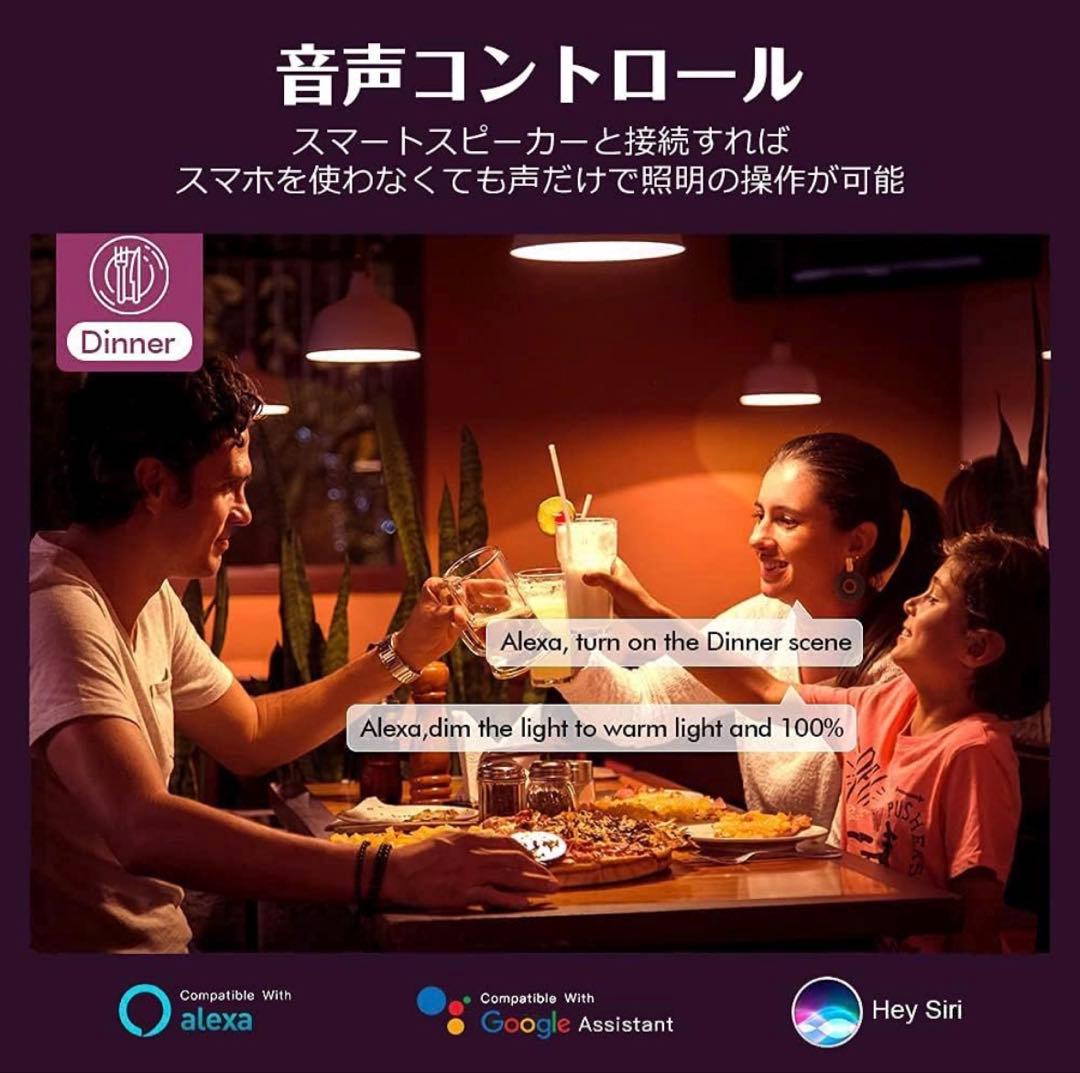 LED電球 Alexa -スマート電球 E26口金 調光調色16個