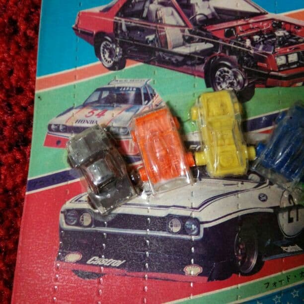 昔のガチャガチャ　ディスプレイ用台紙セット「スーパーカー消しゴム」