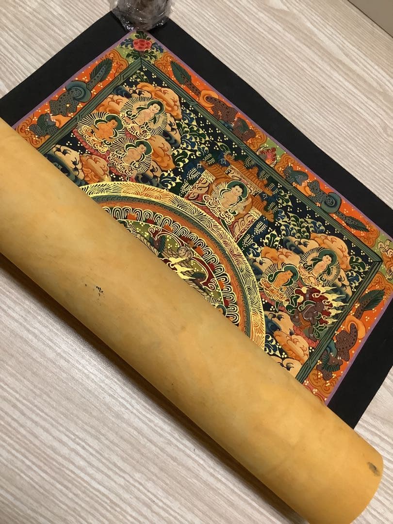 《 チベット密教　新品　1点物 》 手描き　曼荼羅　仏陀　釈迦　仏画　仏教　g1
