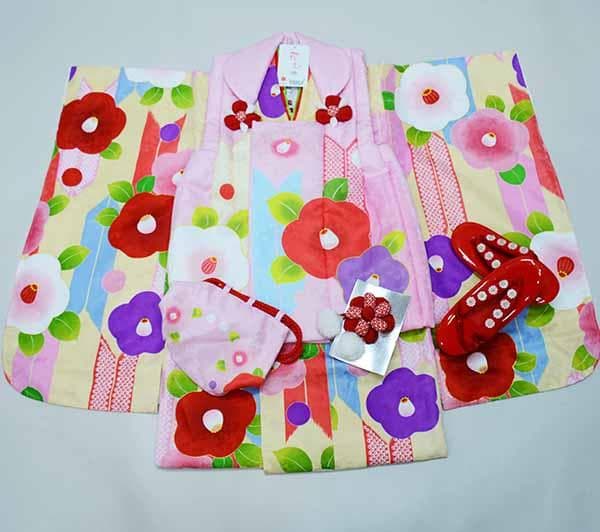 七五三 三歳 女児 被布着物フルセット 半衿伊達襟付き 花ひめ お仕立て無料