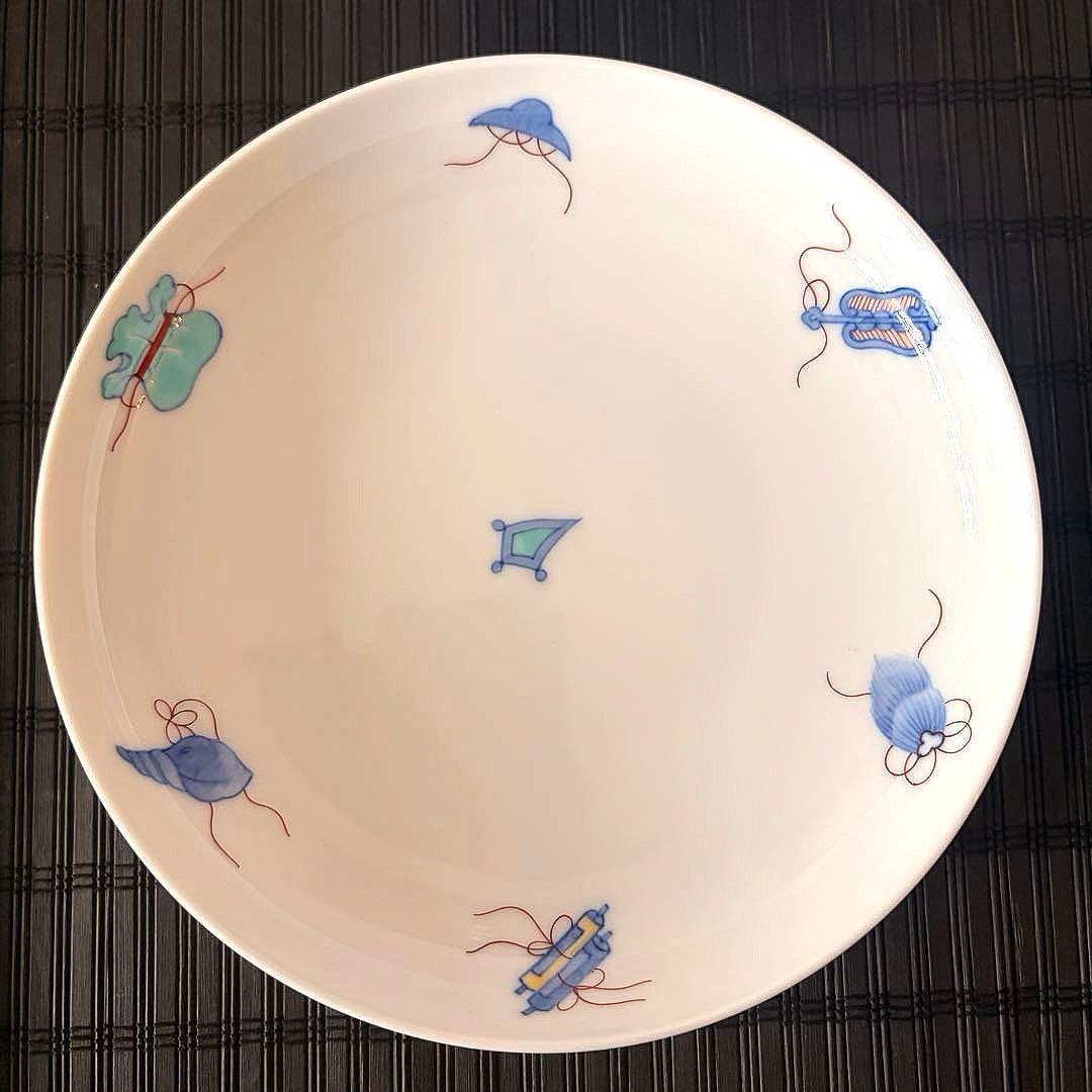 【未使用品】伊万里鍋島焼 畑萬陶苑 手描き 【宝尽くし文】盛皿 中皿 5枚