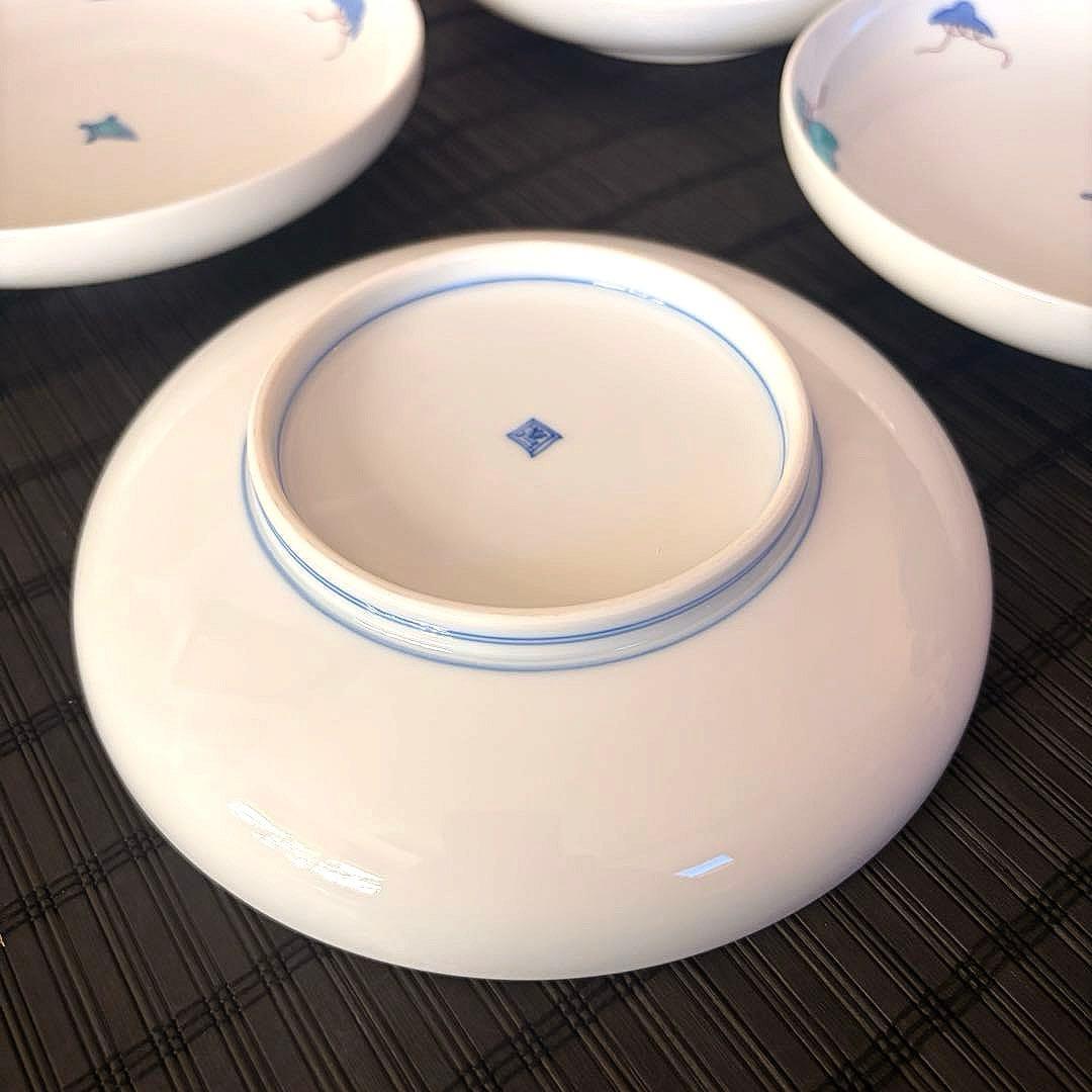 【未使用品】伊万里鍋島焼 畑萬陶苑 手描き 【宝尽くし文】盛皿 中皿 5枚